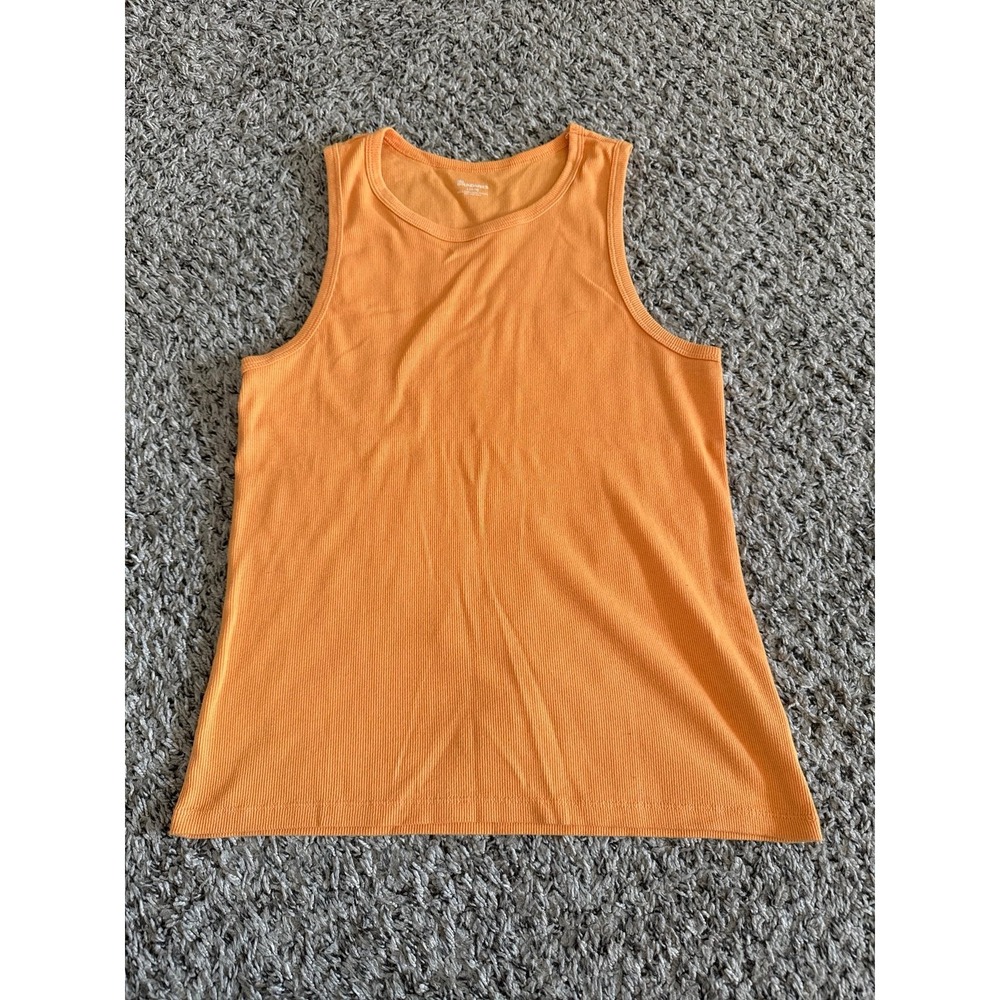 No Boundaries Women's Orange Yellow Ribbed Tank Top Size Large